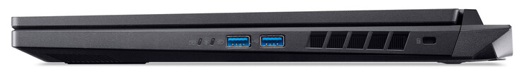 Rechterkant: 2x USB 3.2 Gen 2 (USB-A), sleuf voor kabelslot