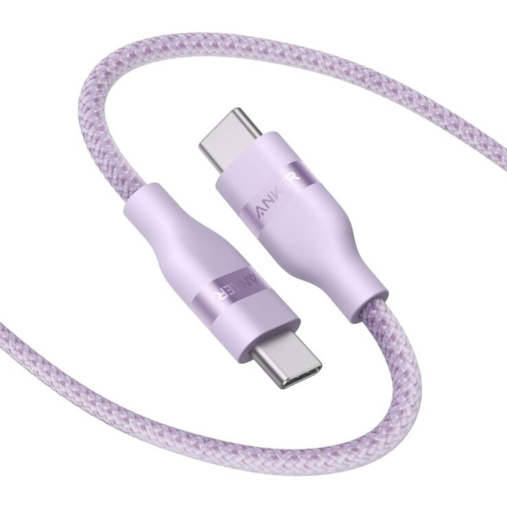 De Anker USB-C naar USB-C kabel (3 m, 240 W, Upcycled gevlochten) in lila paars