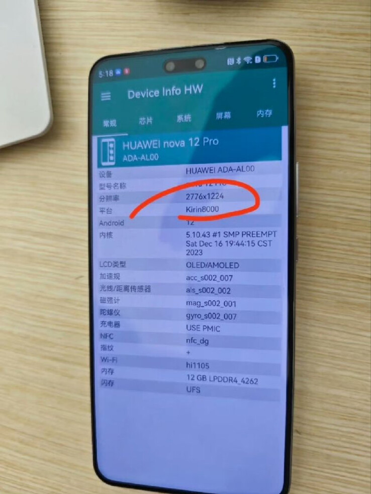 Huawei Nova 12 Pro specificaties met Kirin 8000 (Afbeeldingsbron: Farido Fanani)