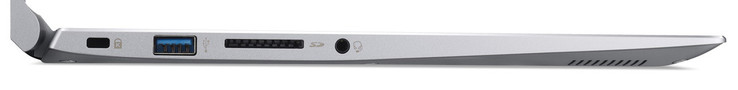 Linkerkant: kabelslot, 1x USB 3.1 Gen1 Type-A, kaartlezer, audiopoort