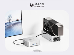 De MACO begint bij ongeveer $278 in China. Afgebeeld: de mini PC met een eGPU-opstelling. (Afbeeldingsbron: Aoostar - bewerkt)