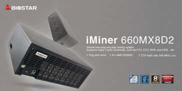 Biostar iMiner 660MX8D2. (Bron: Biostar)