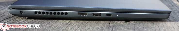 Links: voeding, HDMI 2.0, USB-A 3.2 Gen 1, USB-C met Thunderbolt 4