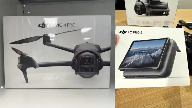 De retailverpakking van DJI's Mavic 4 Pro en RC Pro 2-controller is eindelijk online uitgelekt. (Afbeeldingsbron: Sebastián Fernández via DroneXL)