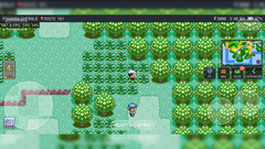 PokeDaisy speelt een Pokémon-game met extra schermoverlays