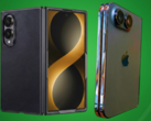 Gelekt Galaxy Z Fold 8 Wide hoesje (links) vs gelekt iPhone Ultra design model (rechts).