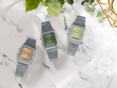 Casio's AQ230A-3AVT-serie heeft drie verschillende kleuren. AQ-230A-4AMQY, AQ-230A-3AMQY, AQ-230A-9AMQY van links naar rechts (Afbeelding bron: Casio)