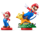 Een schaalvergelijking van de oudere Mario Amiibo met de nieuwe Super Mario Galaxy met Luma Amiibo (bron: r/amiibo)