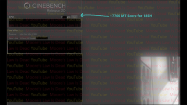 Core Ultra 9 185H Cinebench R20 Multi-Core resultaat. (Bron: De Wet van Moore is dood)