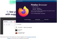 Firefox 123 versie details en Google Search visuele update (Bron: Eigen)