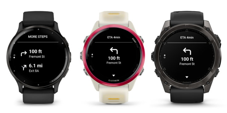 Schermafbeeldingen van de Google Maps app voor Garmin smartwatches. (Afbeeldingsbron: Garmin Connect IQ Store)