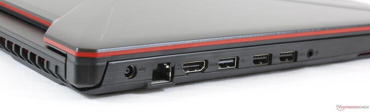 Links: AC-adapter, Gigabit RJ-45, HDMI 2.0, USB 2.0 Type-A, 2x USB Type-A 3.1 Gen. 1, 3.5-mm combo-audio