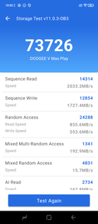 AnTuTu 11 opslagtest (Afbeeldingsbron: Screenshot - Sergey Tarasov - Notebookcheck)