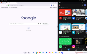 De breedte van de apps kan eenvoudig worden aangepast.