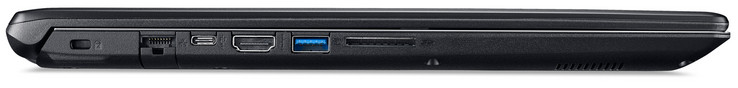 Linkerkant: Kensington lock, Gigabit Ethernet, USB 3.1 Gen. 1 (Type-C), HDMI, USB 3.1 Gen. 1 (Type-A), SD kaartlezer