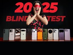 Een afbeelding van de vlaggenschip telefoons van 2025 die in de blinde test voorkwamen (bron: Versus via YouTube; bewerkt)