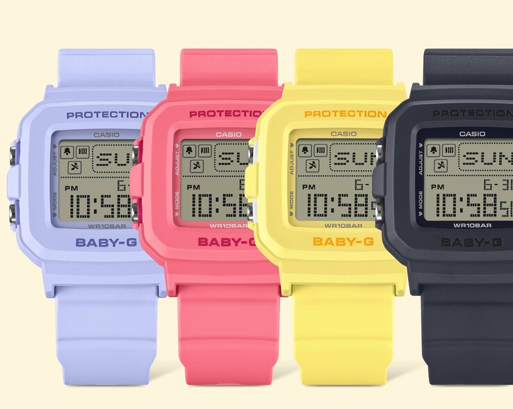 Van links naar rechts: de Casio Baby-G BGD-10KH-2B, BGD-10KH-4, BGD-10KH-9 en BGD-10KH-2C horloges. (Afbeeldingsbron: Casio)