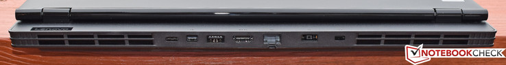 Achterkant: USB Type-C Gen 1, mini DisplayPort, USB 3.0, HDMI, Gigabit Ethernet, stroomaansluiting, slot