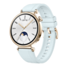 De Huawei Watch GT 4 Spring Edition White Leather Strap 41mm + Crystal Blue Fluorelastomer Strap 2-in-1. (Afbeeldingsbron: Huawei)