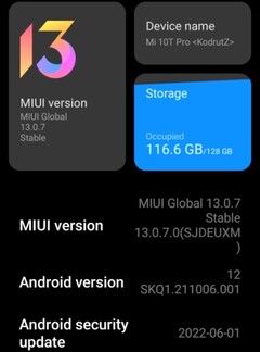 MIUI 13.0.7 op Xiaomi Mi 10T Pro details (Bron: Eigen)