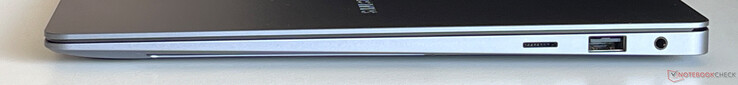 Rechts: microSD-kaartlezer, USB-A 3.2 Gen.1 (5 GBit/s)