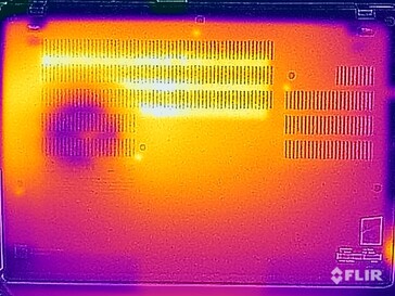 Oppervlaktetemperaturen tijdens de stresstest (onder)