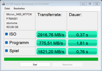 AS SSD - kopieer benchmark