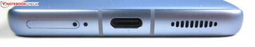 onderkant: dubbele SIM-sleuf, microfoon, USB-C 2.0, luidspreker
