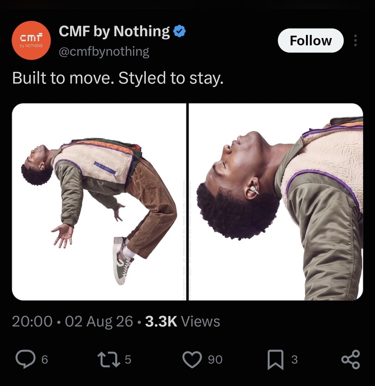 Screenshot van een inmiddels verwijderd bericht op X door CMF