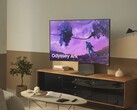 De Samsung Odyssey Ark kan worden gedraaid om een verticale kijkervaring te creëren. (Afbeelding bron: Samsung)