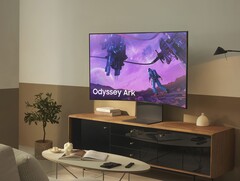 De Samsung Odyssey Ark kan worden gedraaid om een verticale kijkervaring te creëren. (Afbeelding bron: Samsung)