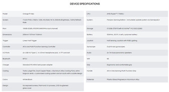 Specificaties van de gaming handheld (Afbeelding bron: Manjaro)