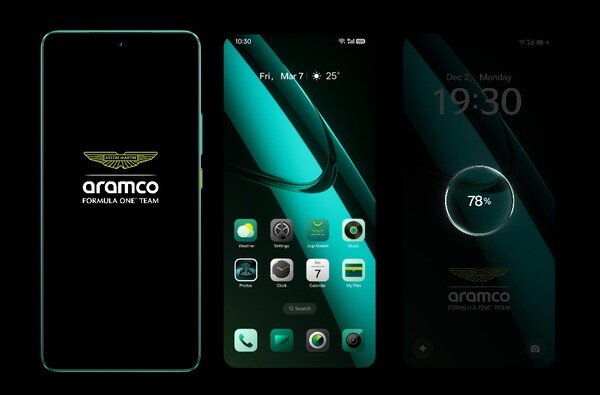 De Realme GT 7 Dream Edition heeft een aangepast opstartscherm, pictogrammen en achtergronden geïnspireerd door Aston Martin. (Afbeeldingsbron: Realme)