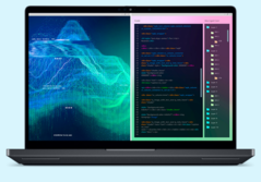 Volgens Dell wordt de Qualcomm AI-100-inferentiekaart geleverd met 32 AI-kernen en 64 GB LPDDR4x-geheugen. Afgebeeld - Een Dell laptop met een coderingsvenster aan de rechterkant van het scherm. (Afbeeldingsbron: Dell)