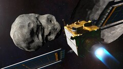 NASA's DART-ruimtevaartuig (Double Asteroid Redirection Test) voor de inslag van Didymos, een illustratie. (Afbeeldingsbron: NASA/Johns Hopkins APL/Steve Gribben)