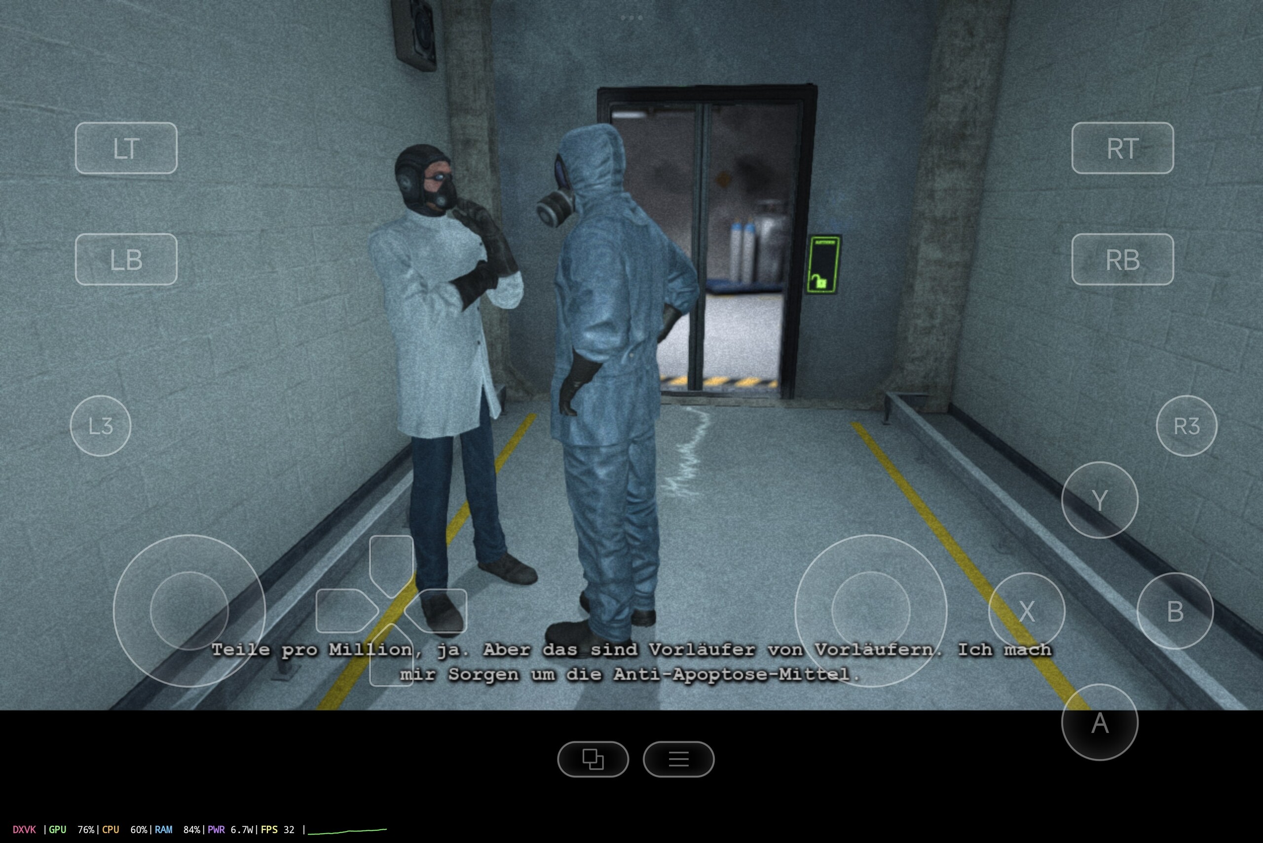 Outlast geïnstalleerd en afgespeeld via Steam op een Android tablet (Screenshot: Marc Zander, Notebookcheck)