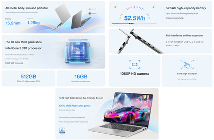 De configuratie van de Vivobook 16SE met het basisscherm