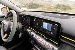 De panoramische schermen in de Kona EV komen rechtstreeks uit de elektrische Ioniq-familie. (Afbeelding bron: Hyundai)
