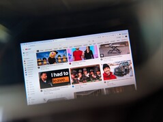 Het geprojecteerde scherm van dichtbij bekijken