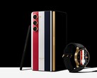 De Galaxy Z Fold5 en Galaxy Watch6 in hun Thom Browne Edition-kleuren. (Afbeeldingsbron: Samsung)