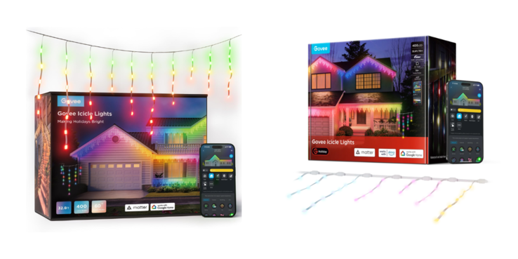 De oude (links) en nieuwe (rechts) versies van de Govee Icicle Lights. (Afbeeldingsbron: Govee)