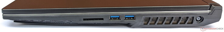 Rechterzijde: SD-kaartlezer, 2x USB 3.1 Gen 1 Type-A, stroomvoorziening