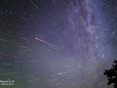 Een beeld van de Perseïden boven China (Beeldbron: Xiang Zhan en Beijing Planetarium)