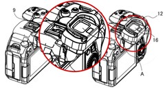 Canon heeft een ingebouwd kantelbaar EVF-ontwerp onthuld in een recente patentaanvraag in Japan. (Afbeelding bron: Canon - bewerkt)