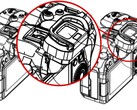 Canon heeft een ingebouwd kantelbaar EVF-ontwerp onthuld in een recente patentaanvraag in Japan. (Afbeelding bron: Canon - bewerkt)
