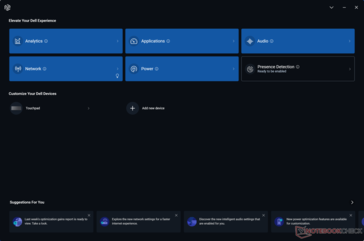 Beginscherm Dell Optimizer