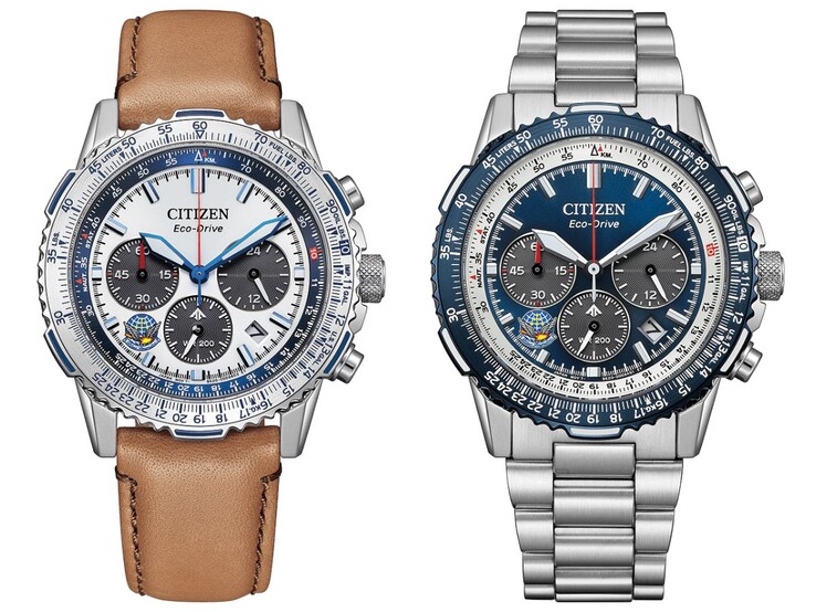 De Citizen Promaster Blue Impulse Limited Edition CA4661-09A (links) en CA4665-59L (rechts) horloges. (Afbeelding bron: Citizen)