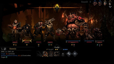 Afgebeeld: Een gameplay screenshot van Darkest Dungeon II.