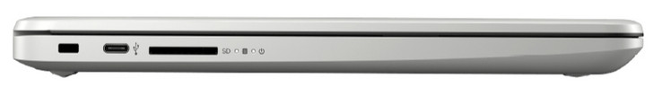Links: Kensington Lock, USB Type-C 3.1 Gen 1, SD-kaartlezer