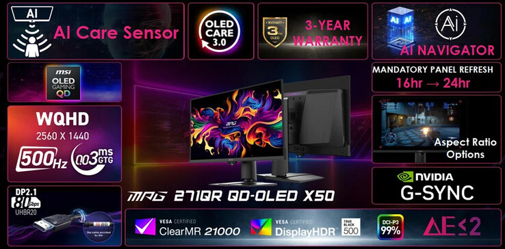 De MSI MPG 271QR X50. (Afbeeldingsbron: MSI)